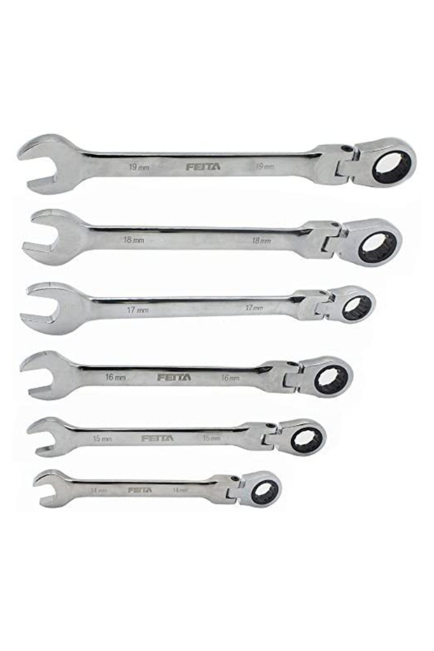 19mm FEITA Flexible Ratchet Wrench 8-19mm Spanner Gear Ring Ratcheting Combination Flexi Wrench Kit