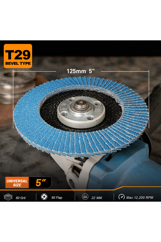 2pcs 80 Grit SI FANG 125mm Metal Sanding Flap Discs for Angle Grinder 40-120 Grit Grinding Wheels Bl
