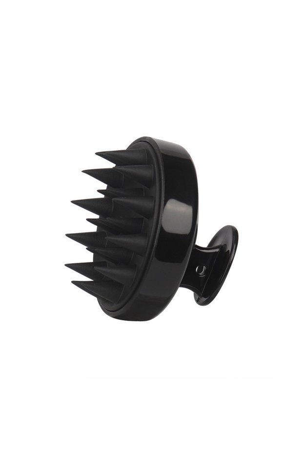 Black 2-in-1 Silicone Scalp Massager & Shampoo Brush - Painless Hair Growth Stimulator for Shower, G