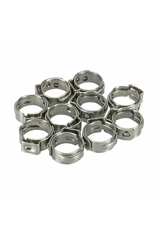 25pcs 9.5mm 25pcs Clamps Single Ear Stepless 6.5-38.1mm 304 Stainless Steel Hose Clamps Cinch Clamp
