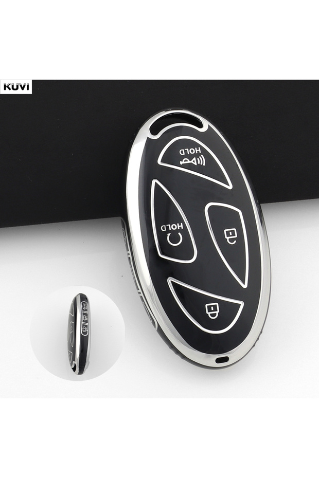 7 BTN Black Soft TPU Car Remote Key Case Cover Shell For Hyundai IONIQ 6 New Grand Prix GN7 Kona 5 7