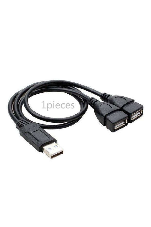 1pieces High Quality USB 2.0 Cable USB Double Splitter Adapter Cable One To Two Female To USB 2 Male
