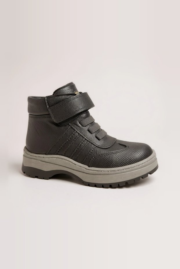 Black Genuine Leather Orthopedic Children's Boots