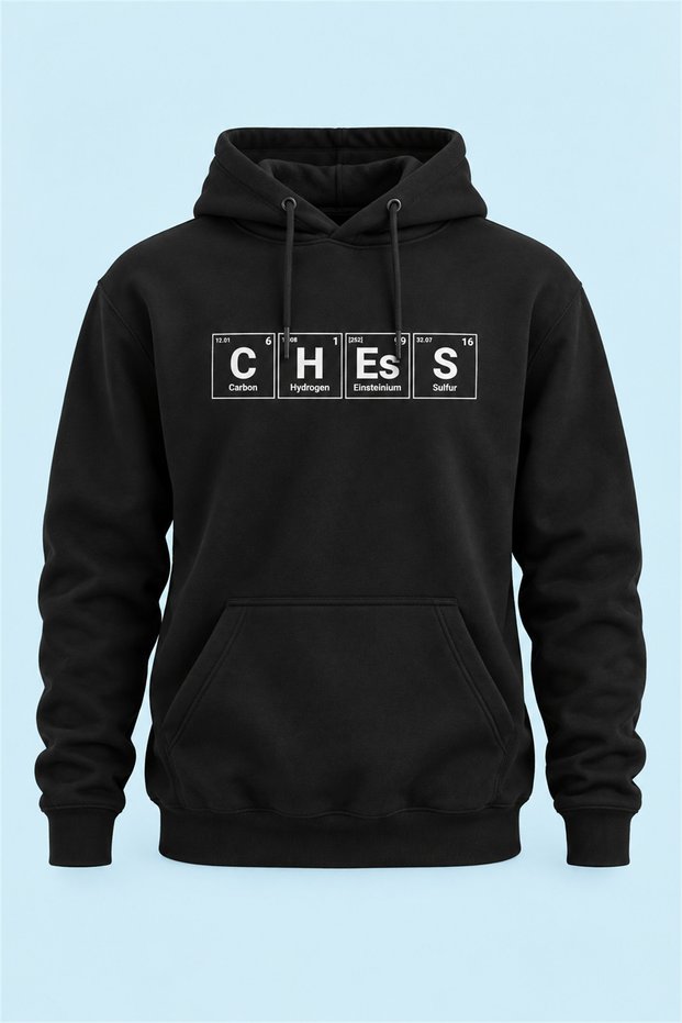Unisex Black Chess Hooded Sweatshirt