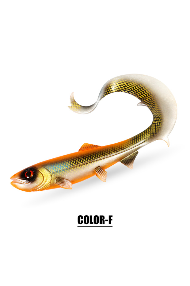 22cm Color-F Spinpoler 17.5cm 22cm Firebomb Long Wavy Tail Grub Soft Swimbait Fishing Lure Big Pike