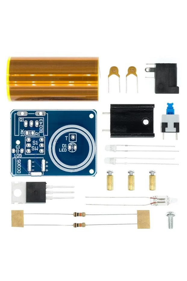 Parts BD243 Mini Tesla Coil Kit Magic Props DIY Parts Empty Lights Technology Diy Electronics BD243C