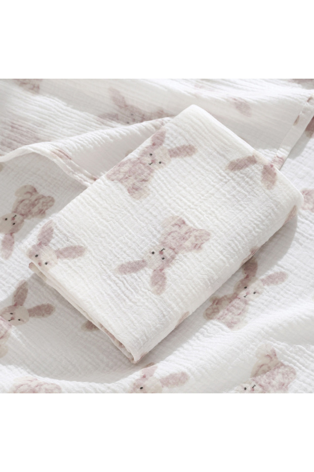 White Rabbit Baby Muslin Blanket Thin Cotton Newborn Receive Blankets Swaddling New Born Muslin Swad