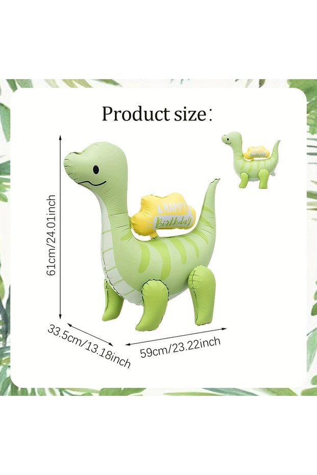 Dinosaur Other Dinosaur Balloon 1pc Cute Standing Green Long Neck Dinosaur 3D Aluminum Film Balloon