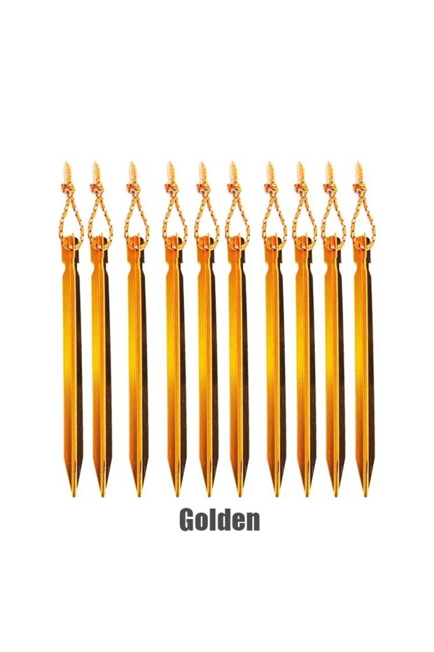 Golden 10Pcs/lot 18cm Aluminum Alloy Tent Takes Pegs Heavy Duty Travel Outdoor Camping Accessories T