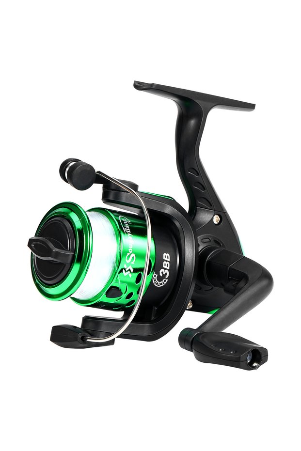 dark green Sougayilang Spinning Fishing Reel 5.2:1 Gear Ratio Plastic Mini Fishing Reel Nylon Line S
