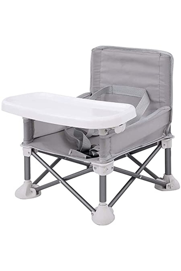 Gray Baby Furniture Supplies Booster Seat Dining Chair Portable Travel Folding Kids With Feeding Cha