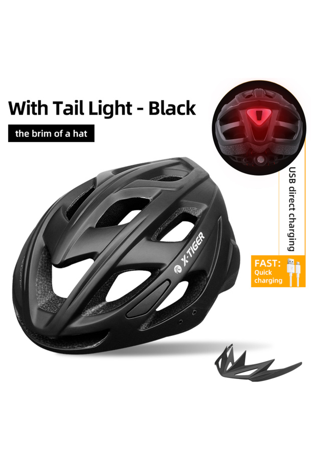 Black X-TIGER Cycling Helmet Man Women LED Light Helmet Road Mountain Bike Helmet Bicycle Helmet Rec