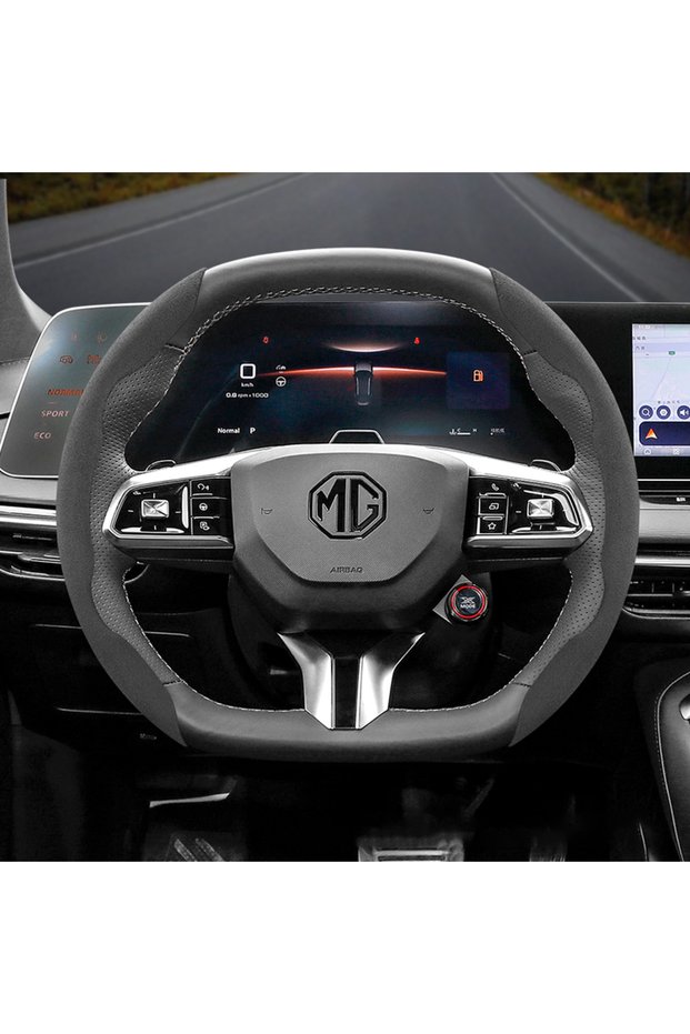 Black Oval 2Pc Suitable for Mg Anti-Slip Buckle Segmented Suede Steering Wheel Cover, Compatible wit
