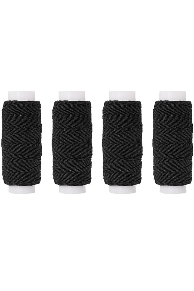4pc Black 0.75mm Shirring Elastic Craft Cord,20m Each Spool,Shirring Elastic Thread for Sewing,Quilt