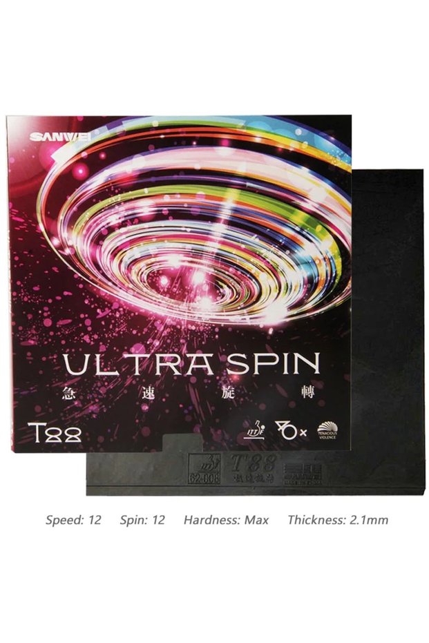 Black Original SANWEI T88 Ultra Spin Table Tennis Rubber Semi-sticky Control Loop Ping Pong Rubber w