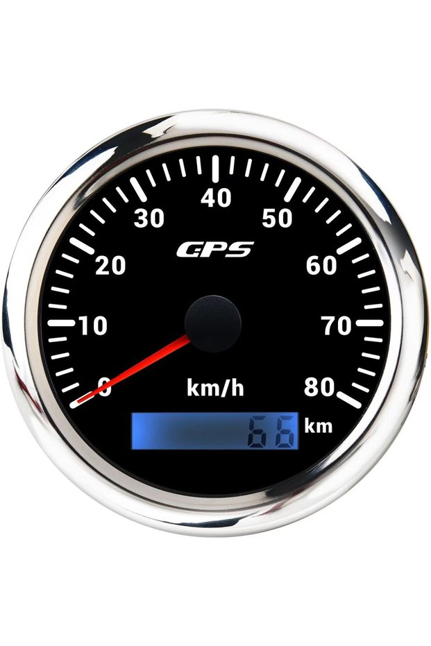 0-80KMH-BS Universal 85MM GPS Speedometer Gauge 7 Color LED Backlight For Motorcycle Marine Boat Tru