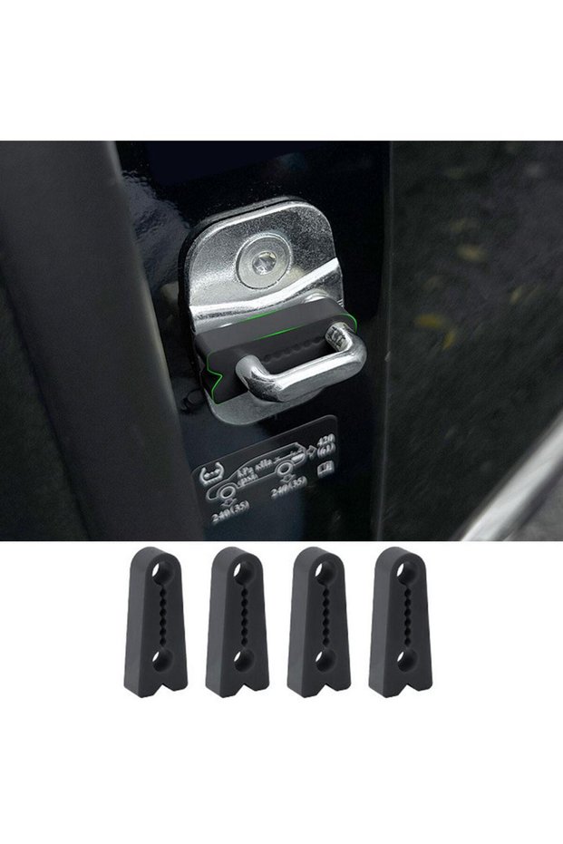 A 4pcs Car Door Lock Shock Absorber Silicone Cover Noise Reduction & Anti-Collision Pad, Universal L