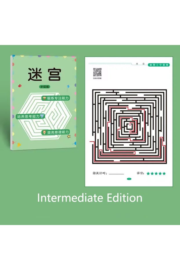 Intermediate Edition Children's Concentration Maze Training Book Student Thinking Development Attent