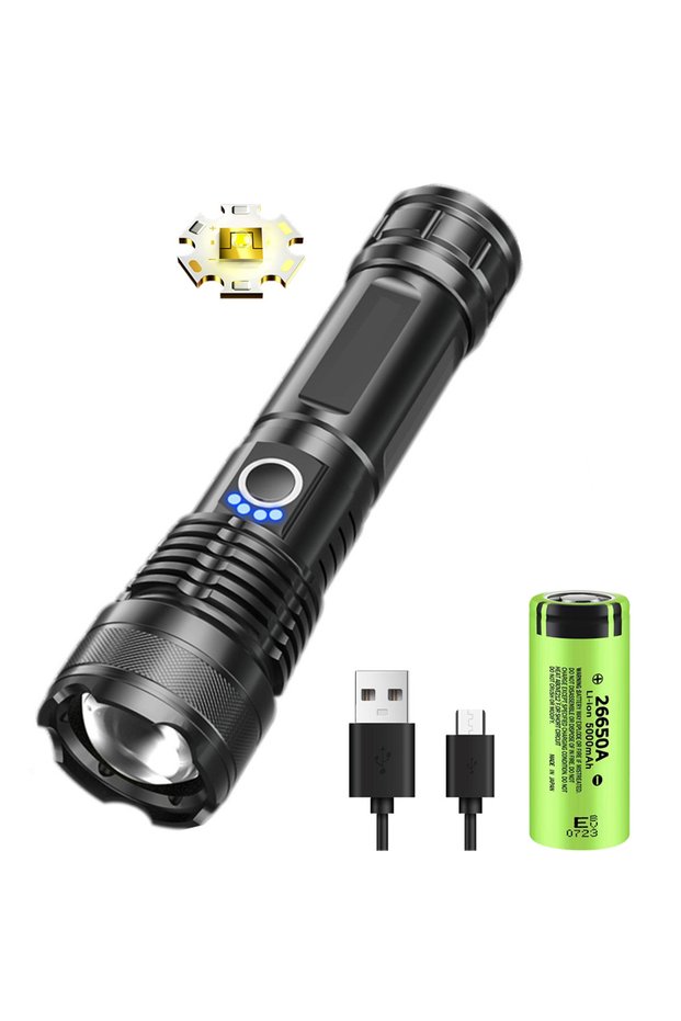 ZOOM LEP 26650 battery USB Rechargeable LED Flashlights High Lumens Super Bright Tactical