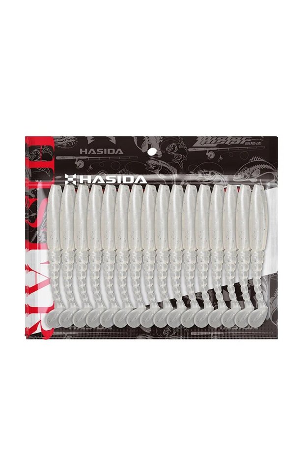 5.2cm0.9g18pcs WHITE HASIDA 1Bag Soft Fishing Lure High Elasticity Shining Design Long Thread T Tail