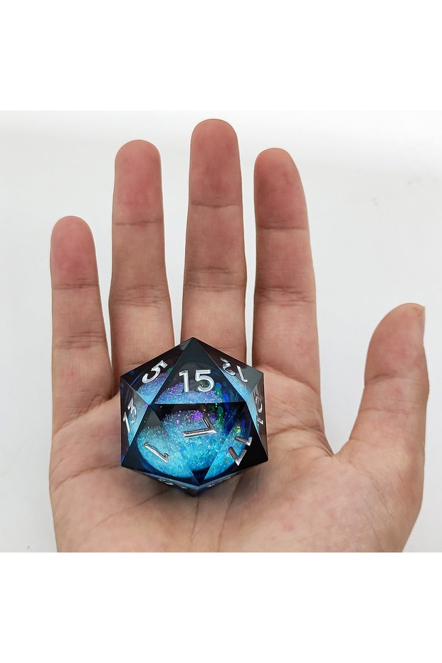 A 20-Sided Resin Quicksand Dice 35mm Liquid Core DND Dungeons & Dragons TRPG Board Game Dice D20