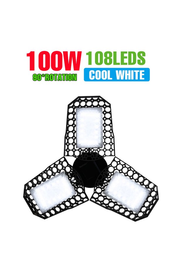 E27-E26 100W Cool White E27/E26 LED Light Bulb 220V Garage Lamp Deformation Foldable Spotlights 110V