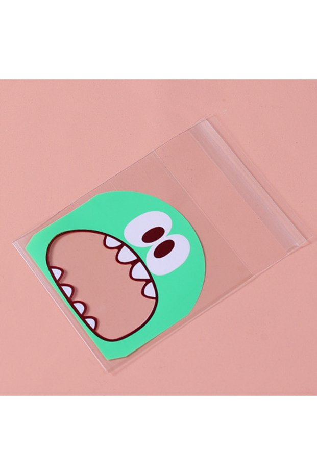 10x10cm 100pcs NO.4 50/100pcs Cookie Candy Bags Cute Cartoon Monster Self-Adhesive Plastic Bag Biscu