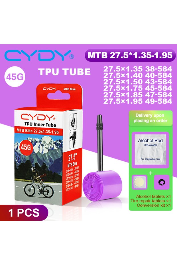 27.5x1.35-1.95 1PC 43g CYDY TPU Tube MTB 26 27.5 Bike Inner Camera 26/27.5x1.35 1.4 1.5 1.75 1.85 1.