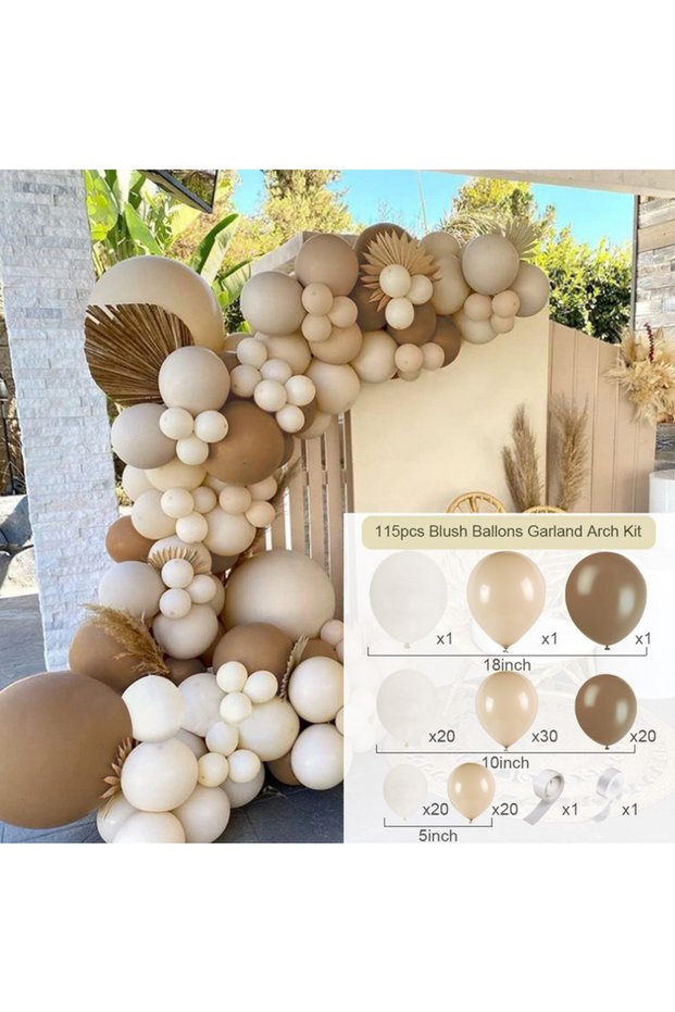 as photo style N Apricot Coffee Brown Balloons Garland Arch Kit Wedding Birthday Party Decorations K