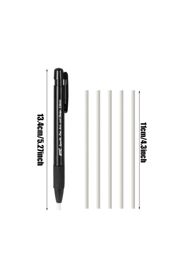black Automatic Pen Style Hard Highlight Sketching Pen Eraser Set With Replaceable Core Sketchin...