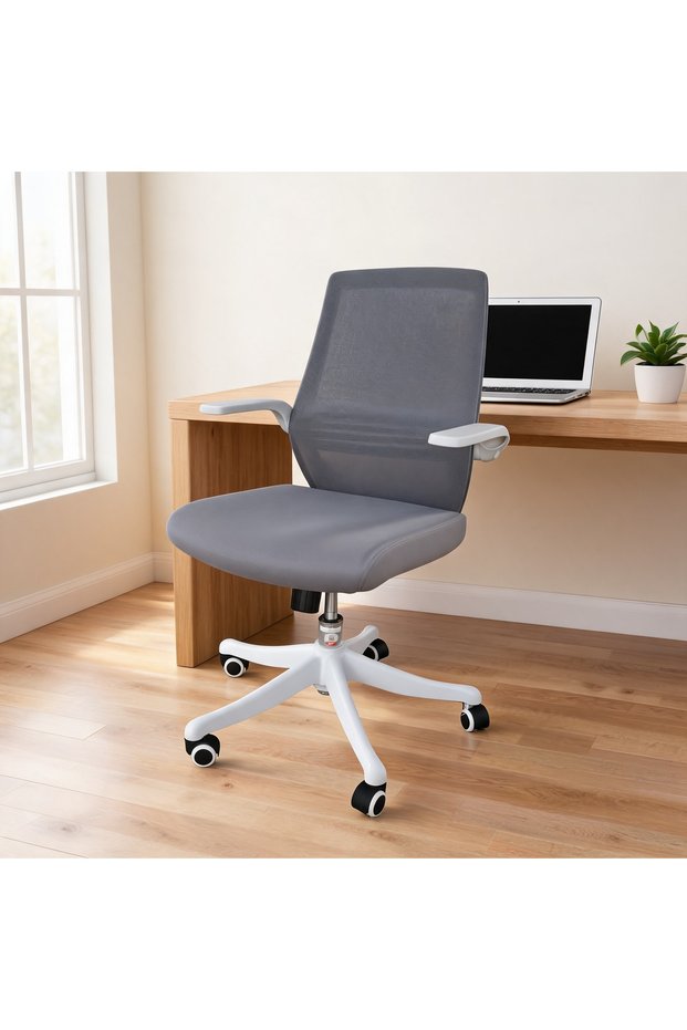 SIHOO Ergonomic Office Chair, Mesh Back, Lumbar Support, 90° Flip-up Armrests, Grey