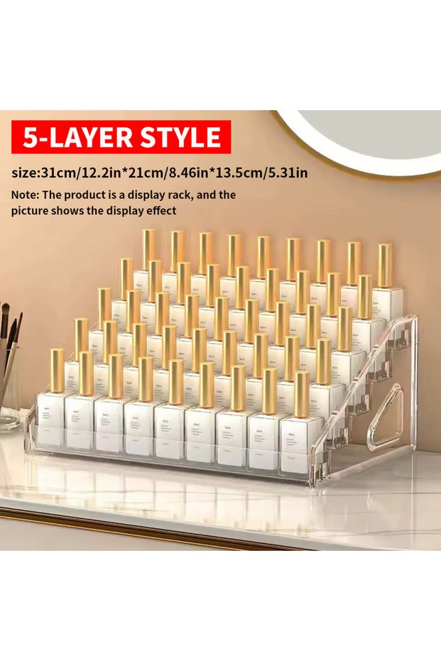 5 Layers 3/4/5/6/7 Layers Acrylic Nail Polish Display Rack Transparent Cosmetic Organizer Multi-laye