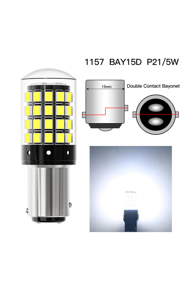 1157 P21-5W White 2pcs 1156 P21W BA15S PY21W BAU15S 1157 BAY15D P21/5W 7440 W21W 7443 2835 54SMD LED