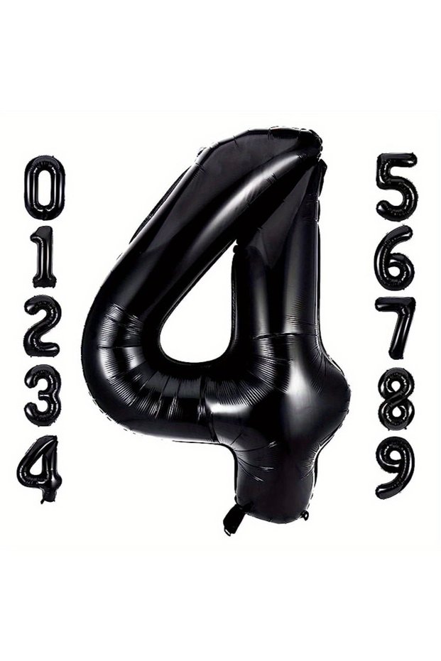 NUMBER 40inch Number 4 40 Inch Black Big Foil Birthday Balloons Helium Number Balloon 0-9 Happy Birt