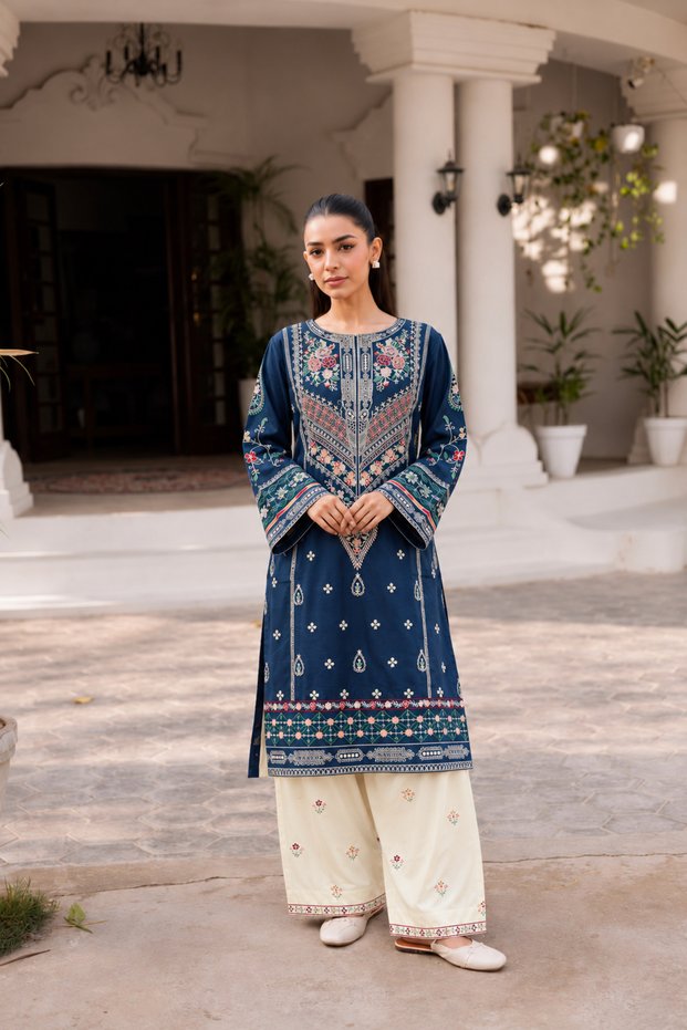 Mehfil Cambric Cotton 2-Piece Collection with Farshi Salwar