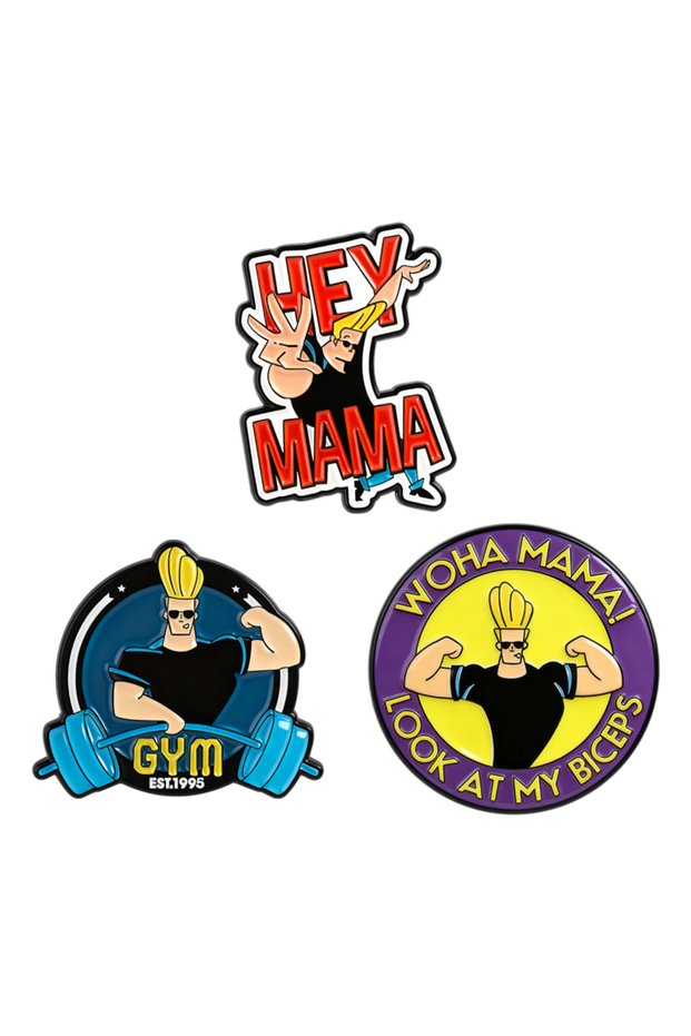 TZ2492 Cartoon Animation Muscular Man Enamel Pins Retro Animated Role Hey Mama Look at My Biceps Bro