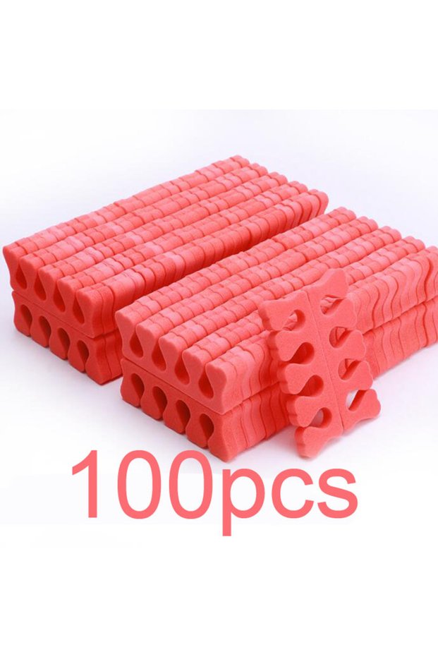 Red-100pcs 100Pcs/Pack Nail Art Finger Toe Separators Soft Heart-Shape Sponge Fingers Foot Separator