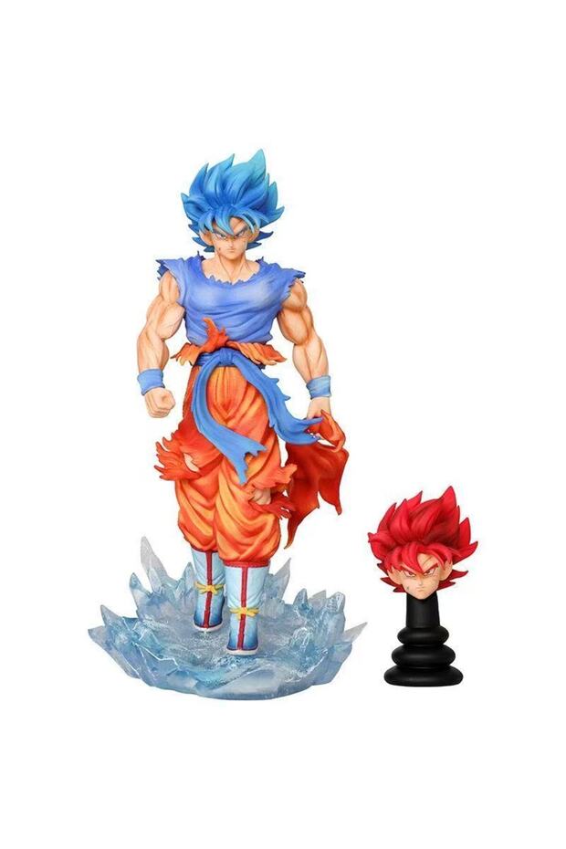 Bandai JG 32.5cm no box Jt Statue Dragon Ball Z Son Goku Figure Goku Blue Jt Led Base Super Saiyan A
