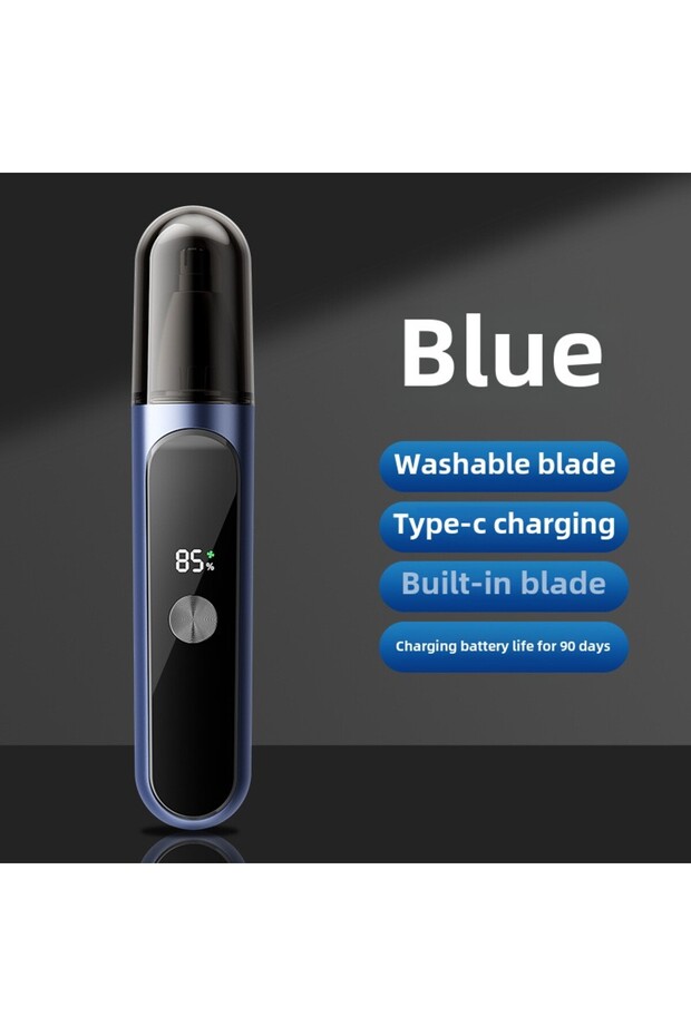 Blue Rechargeable Electric Nose Hair Trimmer Hair Trimmer Nose Hair Remover Scissors Cleaning Tool M