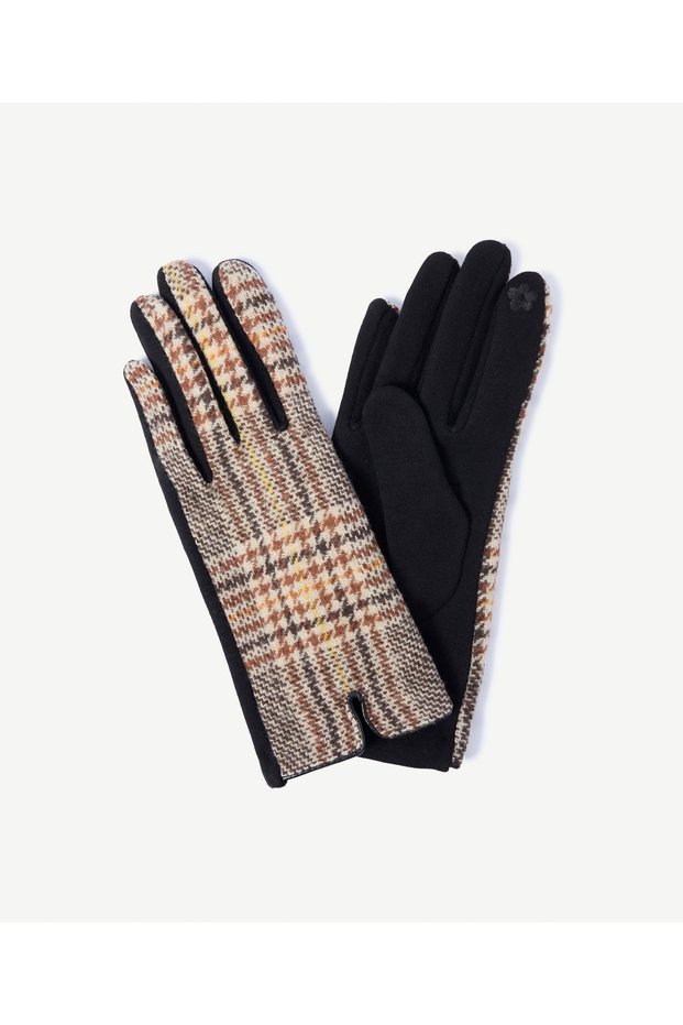 Houndstooth Patterned Fabric Gloves