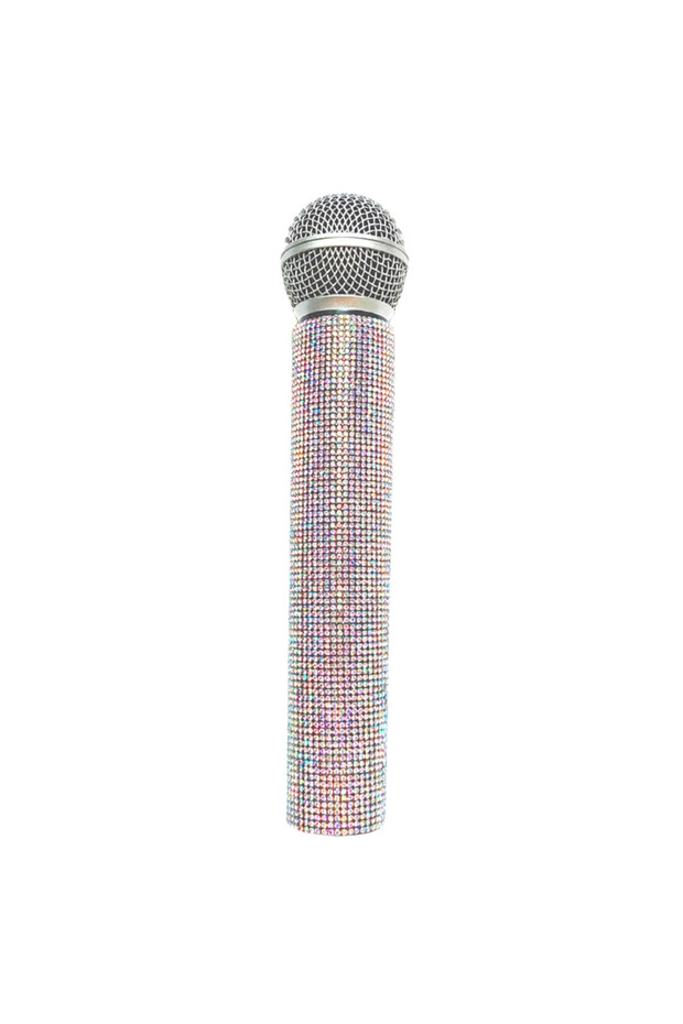 colorful Rhinestone Simulation Microphone Props Colorful Plastic Fake Micriphone Decoration Ornament