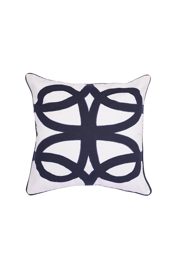 Abstract Patterned Cotton Linen Square Pillow (50X50 cm)