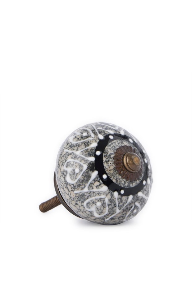 Geometric Patterned Ceramic Drawer Handle (4X4 cm)