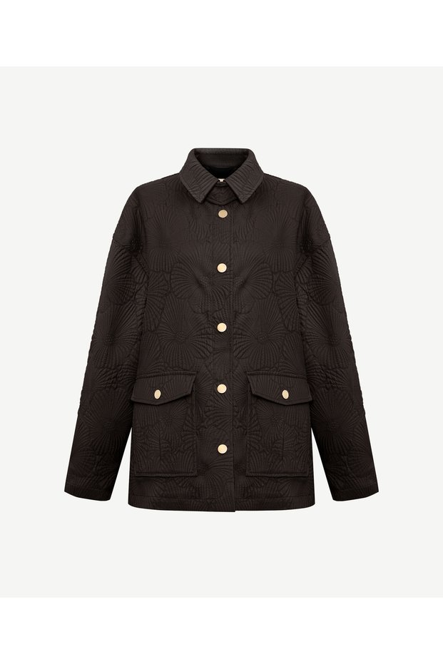 Regular Shirt Collar Long Sleeve Coat