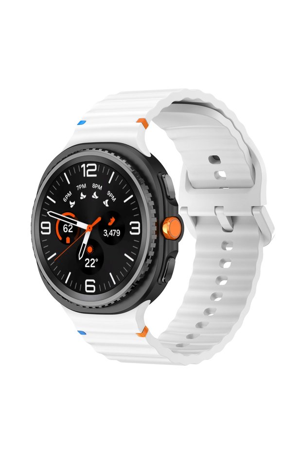Galaxy watch 8 40mm white Sports Ocean Silicone Band for Watch8 40mm 44mm Strap Smartwatch Bracel