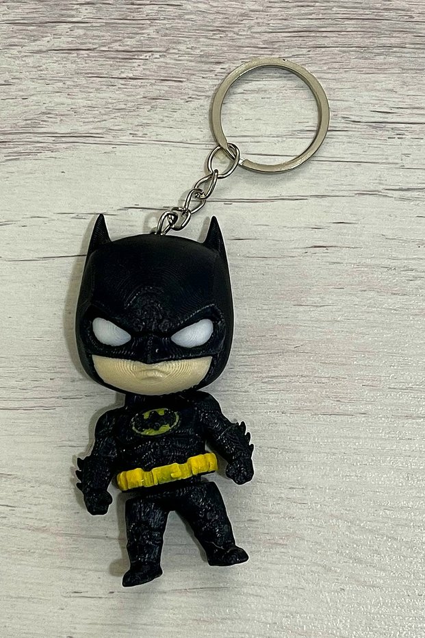 3D Printed Hero Figure Keychain Black Bag Ornament