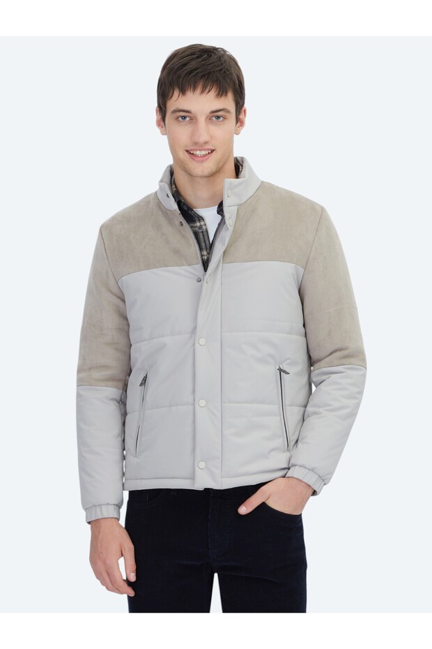 Beige Regular Fit Micro Gel Fiber Sports Jacket