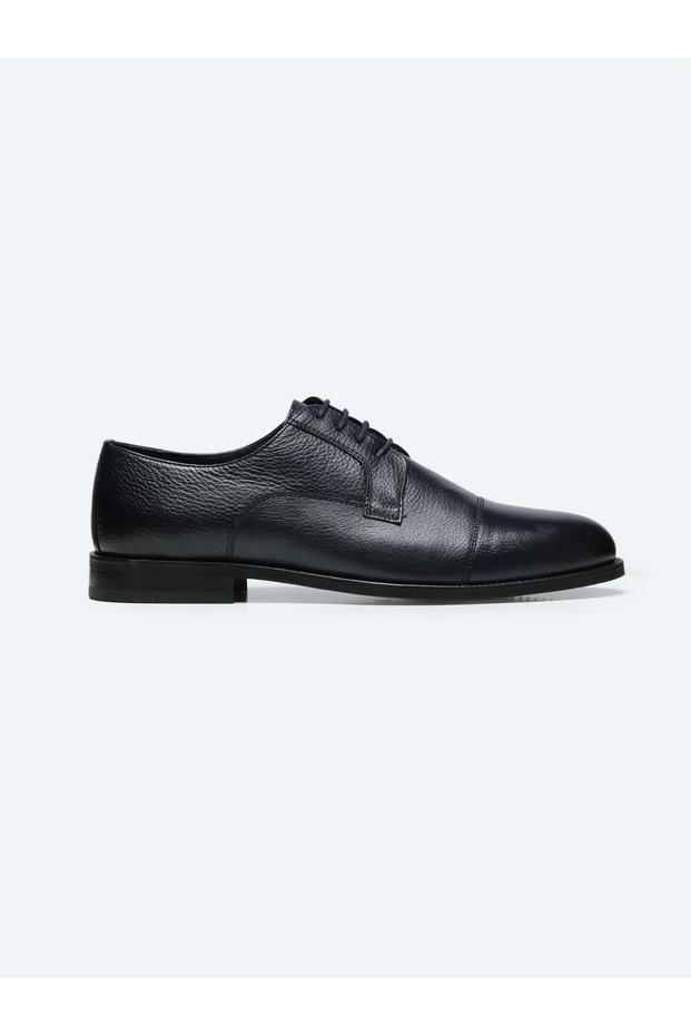 Navy Blue Leather Classic Shoes
