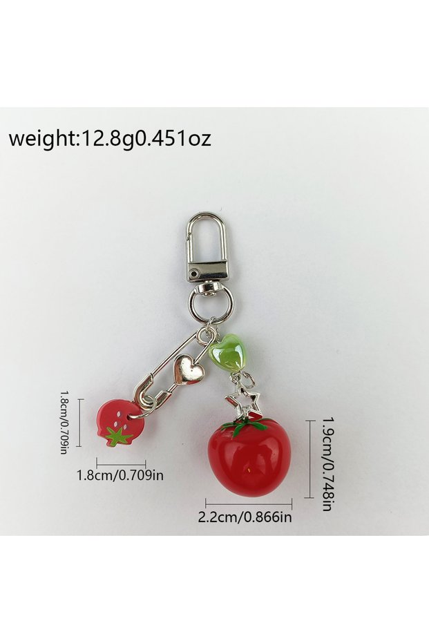 k1021-2 Simulation Tomato Mobile Phone Chain Lanyard Key Ring Keychain Women Bag Anti-lost Pendant B