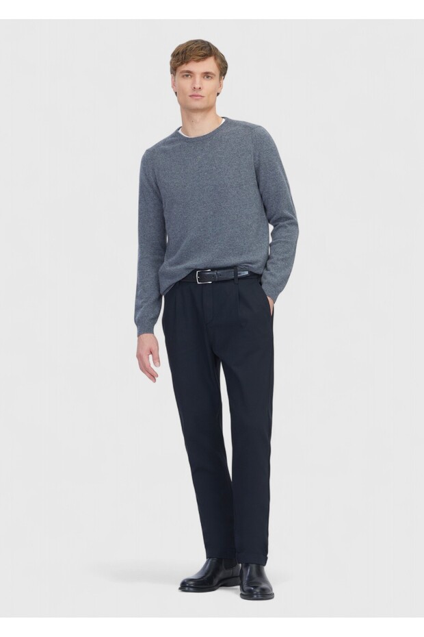 Black Plain Woven Jogging Fit Casual Cotton Blended Pants